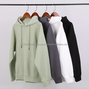 Sweat à capuche personnalisé printemps et automne 480gsm poids lourd 100% coton pull unisexe ourlet côtelé sweats à capuche - Product Image 1