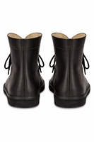 Bottes médiévales faites à la main en cuir véritable à lacets, chaussures rétro noires unisexes, confortables pour toutes les saisons, pour Halloween et Pâques