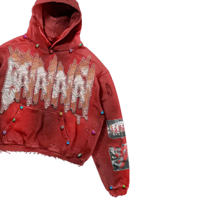 Conjunto de Sudadera Corta con Capucha y Pantalones Cortos con Cordón para Hombre, Estilo Vintage, Lavado Ácido, Personalizado por Fabricantes de Ropa - Product Image 5