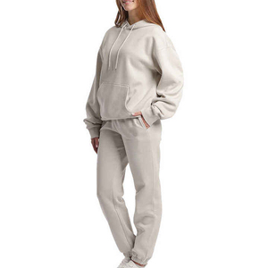 Survêtements d'hiver pour femmes OEM à capuche, coupe ajustée, 100 % coton - Tissu éponge gaufré français de haute qualité personnalisé - Product Image 2