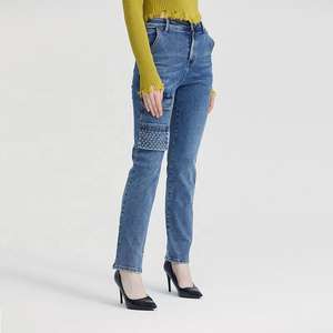 Jeans de Mezclilla Casuales para Mujer con Logotipo Personalizado, Alta Calidad, Tela Elástica Transpirable, Uso Diario, Servicio de Fabricación OEM - Product Image 4