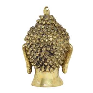 Statue de tête de Bouddha en laiton moderne, artisanat en métal fait à la main pour la décoration vintage de la maison - Product Image 4