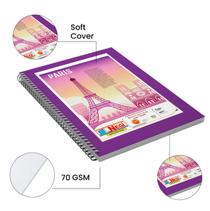 Cuaderno de Ejercicios Espiralado Negi A4 XXL, 240 Páginas, 70 GSM, Cubierta Floral de Diseño para Escuela y Universidad - Product Image 3