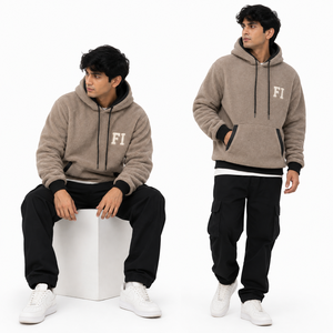 Veste à capuche zippée en polaire sherpa pour homme, sweat-shirt chaud décontracté, streetwear, vêtement d'extérieur d'hiver, fournisseur en gros - Product Image 3