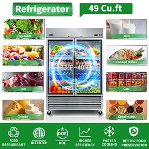 54 \ "commerciale in acciaio inox Reach-in Merchandiser frigorifero 46 Cu.ft Display Freezer frigo porta a vetri a battente LED - Product Image 2