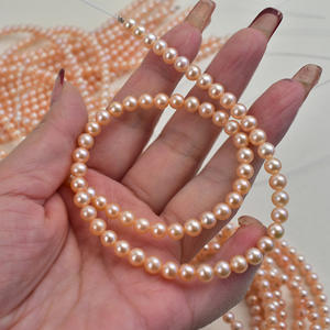 Perlas Sueltas de Agua Dulce Naturales de 5-6 mm, Sin Núcleo, Casi Doradas, para Collares, Accesorios de Bricolaje - Product Image 2