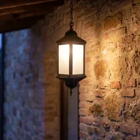 Lanterne rectangulaire en métal à suspendre, luminaire extérieur durable