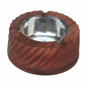 Cenicero Cuadrado de Madera para Cigarros, Bandeja de Tabaco de Metal Chapado en Oro Premium con Patrones Vintage Grabados, Accesorios para Fumar al por Mayor - Product Image 4