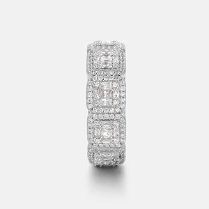 Zanlong 14084 925 Silver Moissanite Engagement Ring18K White Gold Plated Moissanite Engagement RingVvs Star Full Moissanite Band - Product Image 2