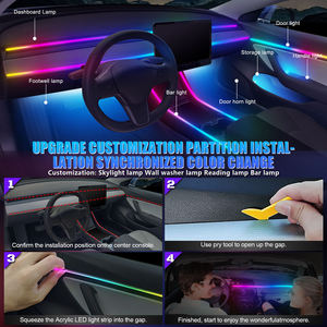 Bande lumineuse LED RGB pour éclairage d'ambiance, intérieur de voiture, tableau de bord, porte, lampe pour espace pieds - Product Image 1