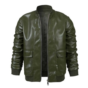 Veste en cuir d'agneau pour homme de haute qualité, prix de gros, logo personnalisé imprimé, disponible en différentes couleurs. - Product Image 2