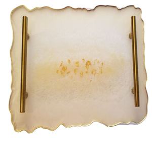 จานเรซิ่นมันวาวดีไซน์ศิลปะที่มีชีวิตชีวาเหมาะสำหรับเสิร์ฟของหวานหรือใช้เป็นที่วางกลางโต๊ะ - Product Image 1