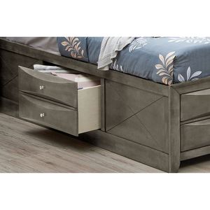 Letto Matrimoniale Moderno ed Elegante Grigio con Contenitore Sottostante per Case Contemporanee - Product Image 6