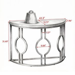 Table console longue en bois massif de style rustique moderne pour la maison, l'appartement ou l'hôtel, avec pieds réglables pour le salon - Product Image 3