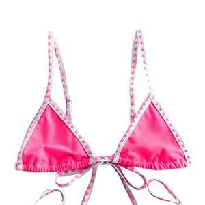 Conjunto de bikini con cuello en V, traje de baño sexy para mujer, traje de baño estilo halter para un look elegante en la playa - Product Image 2