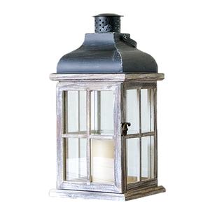 Lanterne en bois et métal de qualité professionnelle résistante aux intempéries |   Lanterne décorative artisanale en verre pour bougie, idéale pour patio - Product Image 1