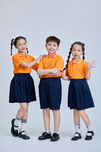 Chemise polo pour garçons, enfants, polyester, uniforme scolaire (orange), tricot en spandex 50D, FMF Vietnamien, école primaire - Product Image 3