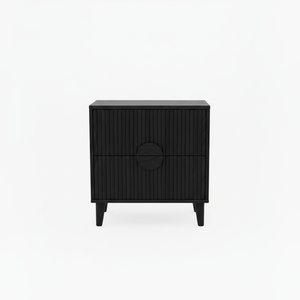 Table basse moderne et durable avec 2 tiroirs, en bois d'hévéa, MDF, placage de chêne, poignée en bois, marque PKP, garantie 1 an - Product Image 5