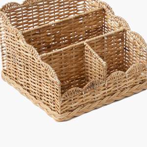 Delicate Rattan Letter Rack Woven Mail Organizer <b>Basket</b> Decorative Desk Storage Holder Perfect For Office Home <b>Table</b> Decoration - Product Image 2