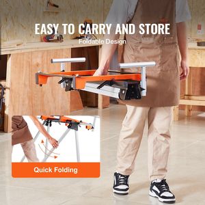 Support pliable en acier pour scie à onglet, capacité de charge 300 lb, avec supports de montage monobloc et pinces réglables pour machines à scier le bois - Product Image 3