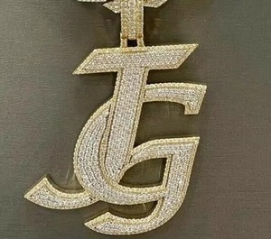 Custom <b>Initial</b> Letter <b>Pendant</b> Hip Hop Rapper Personalized 925 Sterling <b>Silver</b> Iced Out Moissanite <b>Pendant</b> Pass Diamond Tester - Product Image 4