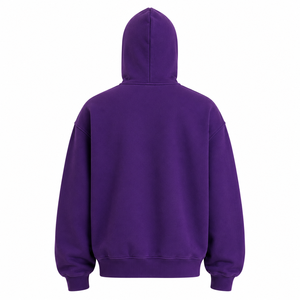 Sudadera con Capucha para Hombre, 100% Algodón, Estilo Urbano Casual, Diseño de Redes, Alta Calidad, Personalizable con Logotipo, Color Morado - Product Image 1