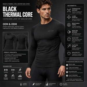 Camiseta térmica de manga larga con etiqueta tejida personalizada, dobladillo acanalado, tejido de poliéster de secado rápido para entrenamiento en el gimnasio, OEM, personalizada, nueva. - Product Image 5
