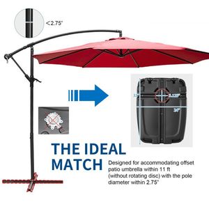 Base de sombrilla de patio de plástico de 60L con peso, duradera para exteriores, con opciones de relleno de agua/arena - Product Image 3