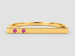 Anillo Geométrico con Rubí y Diamante Cultivados en Laboratorio - Product Image 5