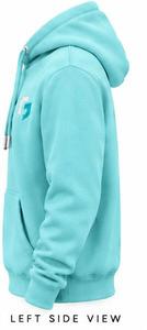 Sweat-shirt à capuche turquoise pour homme, coupe classique, couleur unie, en molleton, décontracté, tricoté, avec poche, 100 % coton, logo frontal - Product Image 2