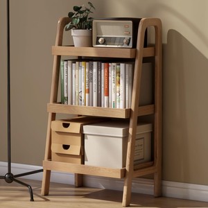 Pine Wood Ladder Bookshelf Dark Walnut Wholesale | <b>Rustic</b> Storage <b>Shelving</b> Unit - Product Image 2
