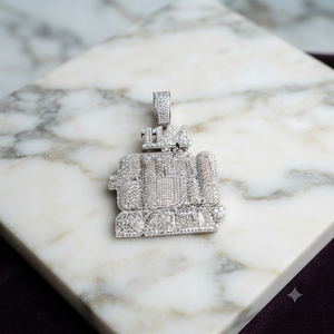 Collier pour homme Hip Hop personnalisé avec pendentif lettre initiale serti de diamants, en argent 925 plaqué rhodium et moissanite, pour occasions festives - Product Image 3