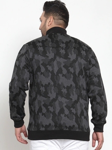 Sweat-shirt à col zippé camouflage pour homme, coupe classique, logo imprimé, tricoté, décontracté, pour l'automne - Product Image 6