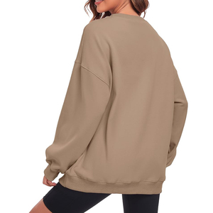 Hoodies oversize décontractés pour femme, couleur unie, manches longues, streetwear, col rond, pull ample, collection automne-hiver - Product Image 4