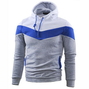 Modern <b>Mens</b> Hoodie Colorblock Fleece <b>Pullover</b> Chevron Chest Stripe Drawstring Hood Kangaroo Pocket Long Sleeve Casual Streetwear - Product Image 5