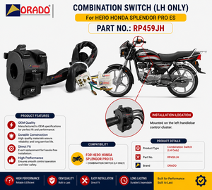 Interruptor combinado Hero Honda Splendor Pro ES, solo para mano izquierda, calidad de exportación para repuestos de motocicletas en India. - Product Image 3