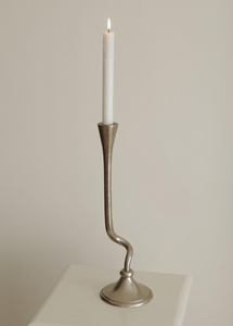 Nordic Minimalist Wavy <b>Silver</b> <b>Candlestick</b> Holder Elegant Curved Metal Taper Candle Stands for Modern Living Room Mantel Decor - Product Image 6