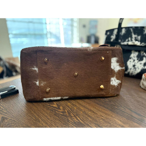 Sac à main de luxe en cuir de vachette pleine fleur avec rabat, décorations chaînes, classique, décontracté, grande capacité, deux sangles ouvertes - Product Image 5