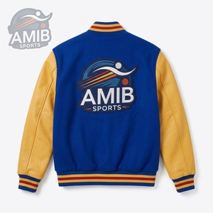 Veste universitaire pour homme AMIB SPORTS, personnalisable avec logo, imprimée par transfert thermique, coupe-vent, antibactérienne, en satin/soie, pour l'hiver, vente en gros - Product Image 4