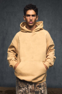 Wholesale Custom Logo Oversized Pullover Hoodies Men Heavyweight Breathable 500GSM Drop Shoulder 100% Cotton Sweatshirts - Product Image 5