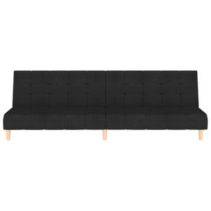 Sofá Cama Negro de 2 Plazas con Madera, Plástico y Espuma, Tela de Poliéster Negra, Duradero y Cómodo - Product Image 4