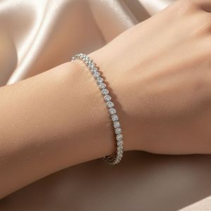 7.00CTW 10k Gold Plated Heart Bezel-<b>Set</b> Diamond Cute Women's Tennis Bracelet - Product Image 1