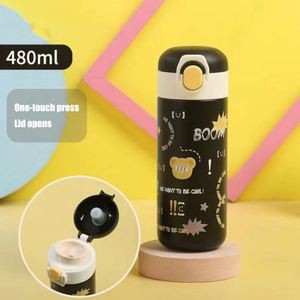 Multicolor 480ml 316 Stainless Steel Pop-Up Lid Vacuum <b>Insulated</b> <b>Mug</b> Cartoon Student Gift <b>Mug</b> - Product Image 4
