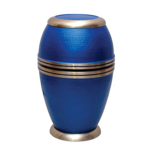 Wholesale Metal Cremation Urn Hammered Royal Blue Urn for Ashes Elegant Adult <b>Memorial</b> Urn Supplier Funeral Products Ashes Urns - Product Image 1
