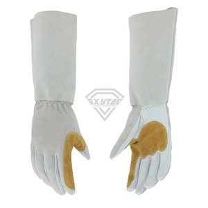 Custom Beekeeping <b>Gloves</b> Premium Goatskin Leather Cotton Canvas <b>Long</b> Cuff Protective Bee Keeper Safety Work <b>Gloves</b> - Product Image 1