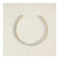 Pulsera de Tenis de Oro de 14K Premium con Diamantes Completos, Certificación IGI, Cadena Fina de Dos, Tres o Cuatro Milímetros, Lujo Unisex AMBER JEWELS
