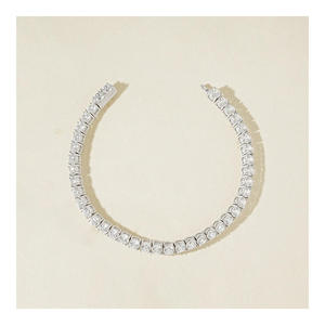 Pulsera de Tenis de Oro de 14K Premium con Diamantes Completos, Certificación IGI, Cadena Fina de Dos, Tres o Cuatro Milímetros, Lujo Unisex para Muñeca - Product Image 3