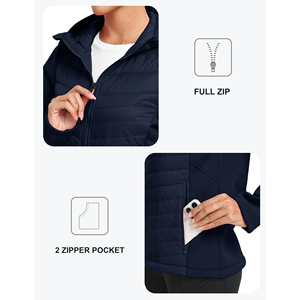 4 Way Stretch Women Down Coat Hooded Winter Technical Fabric Active Sport Performance Athletic Windproof Outerwear - Product Image 3