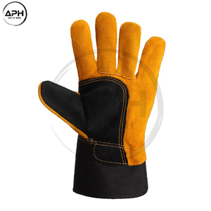 Guantes Industriales Canadienses con Palma de Cuero, Dorso de Tela Cómoda, Costuras Resistentes y Muñequera Elástica para Uso en Almacenes - Product Image 3