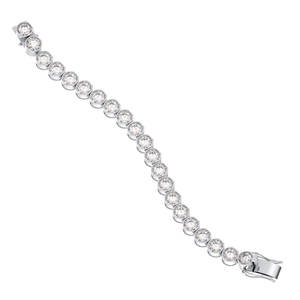 REYES Joyería Fina Minimalista, Pulseras de Tenis con Cierre de Caja de Plata de Ley 925 y Moissanita de Corte Redondo de 7mm, Regalo de Boda para Mujer - Product Image 2